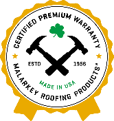 Malarkey Certified Premium Warranty badge